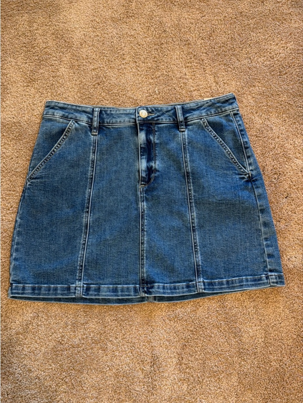 Kut from the Kloth Blue Denim Panel Mini Skirt